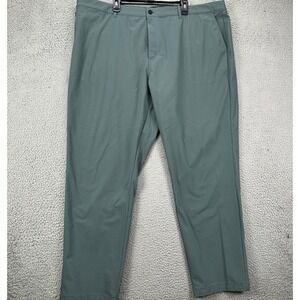 01.Algo Performance Pants Chino Golf Mens 42 Green Wicking Stretch Tech Flex NEW